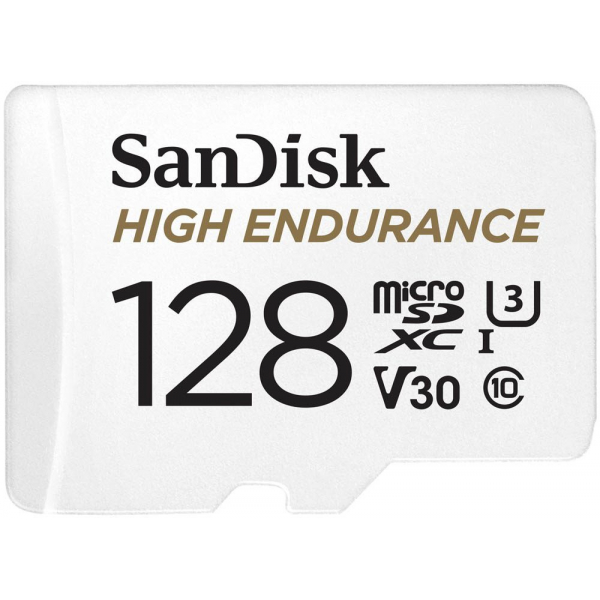 0619659173104 - SanDisk High Endurance - Flash-Speicherkarte (microSDXC-an-SD-Adapter inbegriffen) - 128 GB - Video Class V30   UHS-I U3   Class10 - microSDXC UHS-I