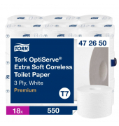 Toilettenpapier T7 Premium, ohne, 472650, 3-lagig, wei&szlig;, 550 Blatt / Rolle,