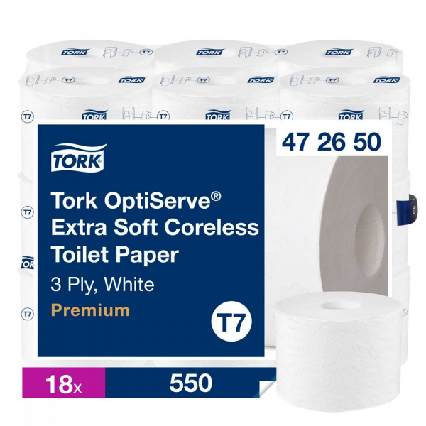 7322542401064 - Toilettenpapier T7 Premium ohne 472650 3-lagig weiß 550 Blatt   Rolle 7322542401064 18 Stück