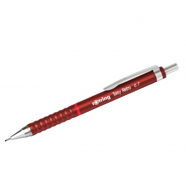 Druckbleistift Tikky Retro, 2202631, H&auml;rte 2B, 0,7mm, rot, mit Radiergummi