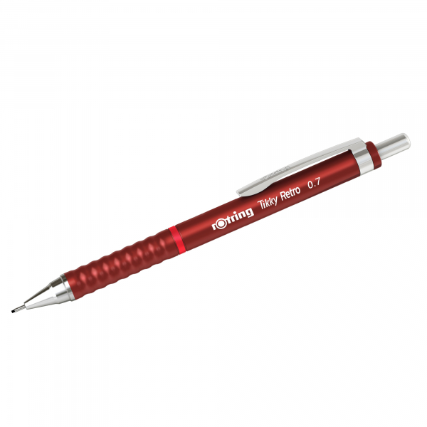 3026982026316 - Tikky Retro Mechanical Pencils | 2B 07 mm | Red Barrels | with Comfort Rippled Grip | 12 Count