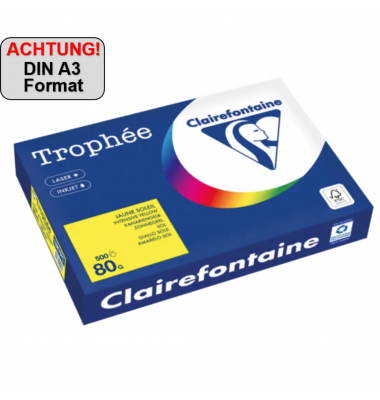 Kopierpapier Trophee 1887PC kanariengelb A3 80g Kopierpapier Trophee 1887PC kanariengelb A3 80g