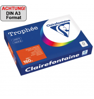 Kopierpapier Trophee 1031PC ziegelrot A3 160g 