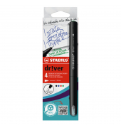 Fineliner-Set dr!ver, EO1088/4-01, schwarz (Schreibfarbe: 4-farbig sortiert), 0,4mm