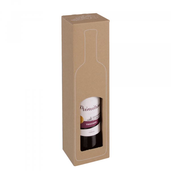 4033657974666 - Weinkarton ColomPac SAWP für 1 Flasche L 93 x B 93 x H 374 mm Wellpappe kraft-braun 10 Stück
