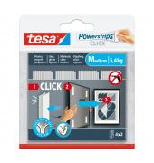 Klebepads 77721-00000-00 Powerstrips Click Medium, 4x 2 St&uuml;ck, 20x4x80mm (LxBxT), wiederabl&ouml;sbar