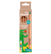Buntstifte Jumbo, 4-0002-5, farbig sortiert, 3-Kant-Schaft, Etui