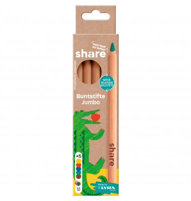 Buntstifte Jumbo, 4-0002-5, farbig sortiert, 3-Kant-Schaft, Etui