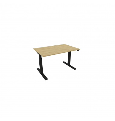 Schreibtisch eModel 3.0, elektrisch höhenverstellbar, 65-131cm (H), 120x80cm (BxT), rechteckig, hamilton oak / schwarz