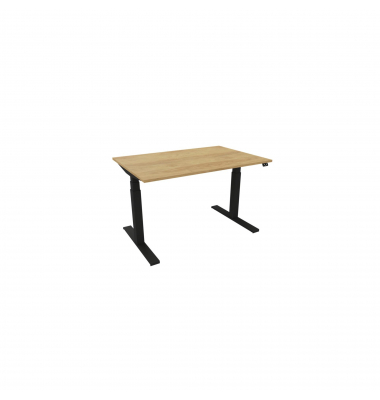 Schreibtisch eModel 3.0, elektrisch höhenverstellbar, 65-131cm (H), 120x80cm (BxT), rechteckig, hickory / schwarz