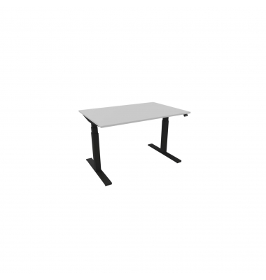 Schreibtisch eModel 3.0, elektrisch höhenverstellbar, 65-131cm (H), 120x80cm (BxT), rechteckig, platinum / schwarz