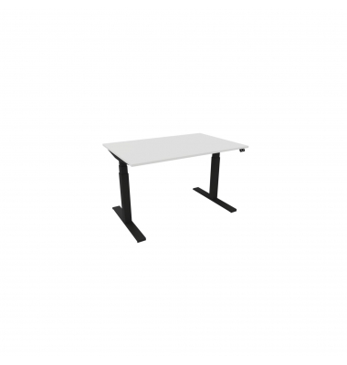 Schreibtisch eModel 3.0, elektrisch höhenverstellbar, 65-131cm (H), 120x80cm (BxT), rechteckig, weiß / schwarz