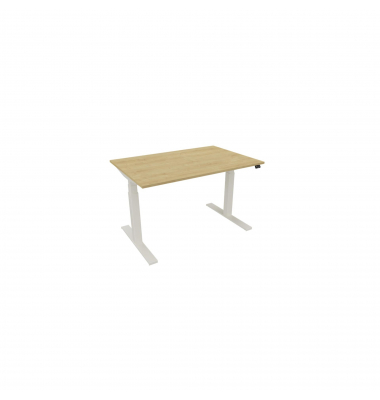 Schreibtisch eModel 3.0, elektrisch höhenverstellbar, 65-131cm (H), 120x80cm (BxT), rechteckig, hamilton oak / weiß