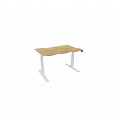 Schreibtisch eModel 3.0, elektrisch höhenverstellbar, 65-131cm (H), 120x80cm (BxT), rechteckig, hickory / weiß