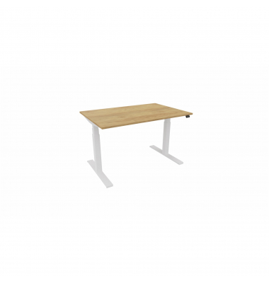 Schreibtisch eModel 3.0, elektrisch höhenverstellbar, 65-131cm (H), 120x80cm (BxT), rechteckig, hickory / weiß
