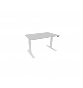 Schreibtisch eModel 3.0, elektrisch höhenverstellbar, 65-131cm (H), 120x80cm (BxT), rechteckig, platinum / weiß
