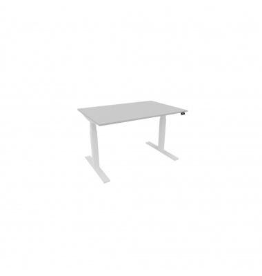 Schreibtisch eModel 3.0, elektrisch höhenverstellbar, 65-131cm (H), 120x80cm (BxT), rechteckig, platinum / weiß