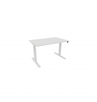Schreibtisch eModel 3.0, elektrisch höhenverstellbar, 65-131cm (H), 120x80cm (BxT), rechteckig, weiß / weiß