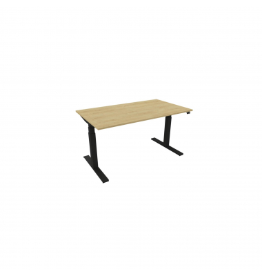 Schreibtisch eModel 3.0, elektrisch höhenverstellbar, 65-131cm (H), 140x80cm (BxT), rechteckig, hamilton oak / schwarz