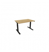 Schreibtisch eModel 3.0, elektrisch höhenverstellbar, 65-131cm (H), 140x80cm (BxT), rechteckig, hickory / schwarz