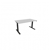 Schreibtisch eModel 3.0, elektrisch höhenverstellbar, 65-131cm (H), 140x80cm (BxT), rechteckig, platinum / schwarz