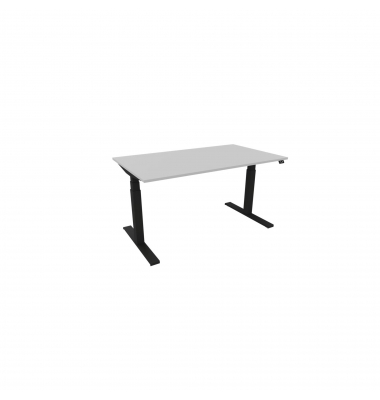 Schreibtisch eModel 3.0, elektrisch höhenverstellbar, 65-131cm (H), 140x80cm (BxT), rechteckig, platinum / schwarz