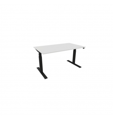 Schreibtisch eModel 3.0, elektrisch höhenverstellbar, 65-131cm (H), 140x80cm (BxT), rechteckig, weiß / schwarz