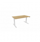 Schreibtisch eModel 3.0, elektrisch höhenverstellbar, 65-130cm (H), 140x80cm (BxT), rechteckig, hickory / weiß