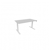 Schreibtisch eModel 3.0, elektrisch höhenverstellbar, 65-131cm (H), 140x80cm (BxT), rechteckig, platinum / weiß
