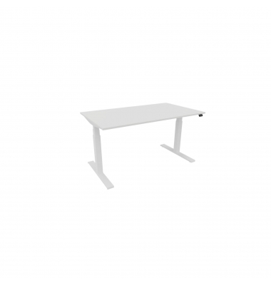 Schreibtisch eModel 3.0, elektrisch höhenverstellbar, 65-131cm (H), 140x80cm (BxT), rechteckig, weiß / weiß