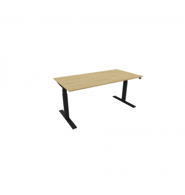 Schreibtisch eModel 3.0, elektrisch höhenverstellbar, 65-131cm (H), 160x80cm (BxT), rechteckig, hamilton oak / schwarz