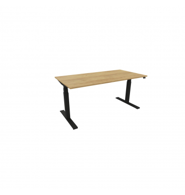 Schreibtisch eModel 3.0, elektrisch höhenverstellbar, 65-131cm (H), 160x80cm (BxT), rechteckig, hickory / schwarz