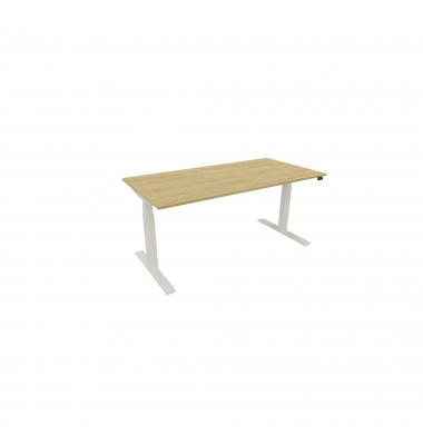 Schreibtisch eModel 3.0, elektrisch höhenverstellbar, 65-131cm (H), 160x80cm (BxT), rechteckig, hamilton oak / weiß