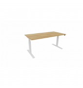 Schreibtisch eModel 3.0, elektrisch höhenverstellbar, 65-131cm (H), 160x80cm (BxT), rechteckig, hickory / weiß