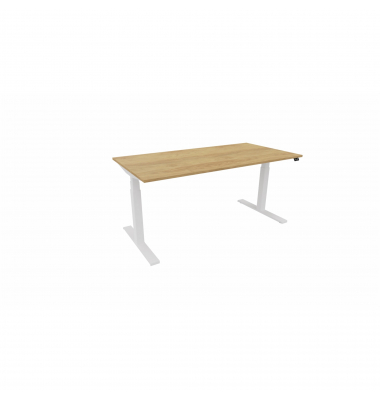 Schreibtisch eModel 3.0, elektrisch höhenverstellbar, 65-131cm (H), 160x80cm (BxT), rechteckig, hickory / weiß