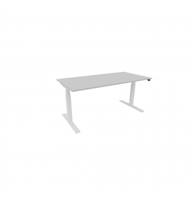 Schreibtisch eModel 3.0, elektrisch höhenverstellbar, 65-131cm (H), 160x80cm (BxT), rechteckig, platinum / weiß