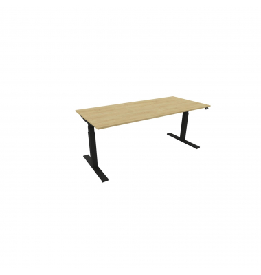 Schreibtisch eModel 3.0, elektrisch höhenverstellbar, 65-131cm (H), 180x80cm (BxT), rechteckig, hamilton oak / schwarz