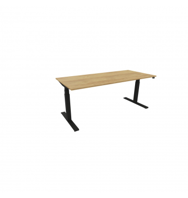 Schreibtisch eModel 3.0, elektrisch höhenverstellbar, 65-131cm (H), 180x80cm (BxT), rechteckig, hickory / schwarz