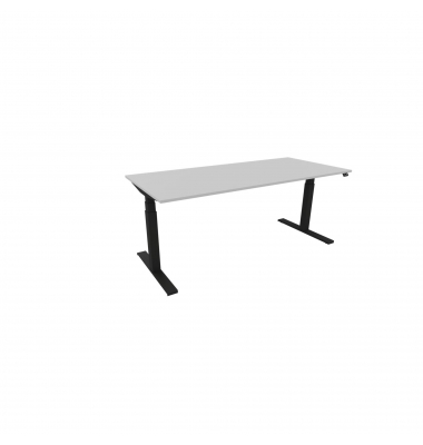 Schreibtisch eModel 3.0, elektrisch höhenverstellbar, 65-131cm (H), 180x80cm (BxT), rechteckig, platinum / schwarz