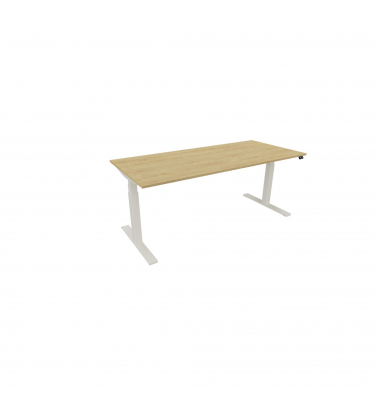 Schreibtisch eModel 3.0, elektrisch höhenverstellbar, 65-131cm (H), 180x80cm (BxT), rechteckig, hamilton oak / weiß