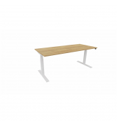 Schreibtisch eModel 3.0, elektrisch höhenverstellbar, 65-131cm (H), 180x80cm (BxT), rechteckig, hickory / weiß