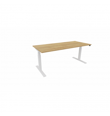 Schreibtisch eModel 3.0, elektrisch höhenverstellbar, 65-131cm (H), 180x80cm (BxT), rechteckig, hickory / weiß