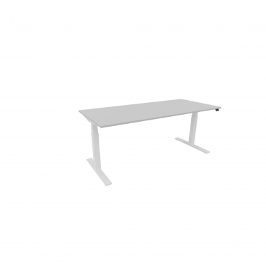 Schreibtisch eModel 3.0, elektrisch höhenverstellbar, 65-131cm (H), 180x80cm (BxT), rechteckig, platinum / weiß
