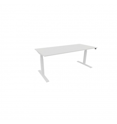 Schreibtisch eModel 3.0, elektrisch höhenverstellbar, 65-131cm (H), 180x80cm (BxT), rechteckig, weiß / weiß