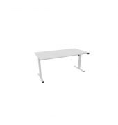 Schreibtisch eComo, elektrisch höhenverstellbar, 72-120cm (H), 160x80cm (BxT), rechteckig, weiß / weiß