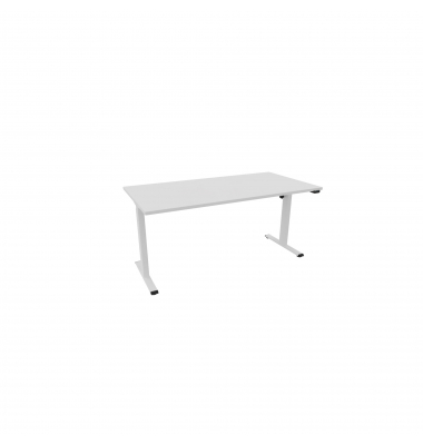 Schreibtisch eComo, elektrisch höhenverstellbar, 72-120cm (H), 160x80cm (BxT), rechteckig, weiß / weiß