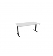 Schreibtisch eComo, elektrisch höhenverstellbar, 72-120cm (H), 160x80cm (BxT), rechteckig, weiß / schwarz