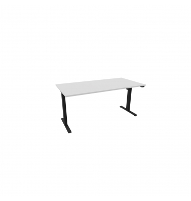 Schreibtisch eComo, elektrisch höhenverstellbar, 72-120cm (H), 160x80cm (BxT), rechteckig, weiß / schwarz