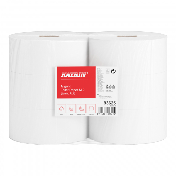 6414301093625 - Toilettenpapier Gigant M2 ohne 93625 2-lagig weiß 2608 Blatt Rolle 6414301093625 6 Stück