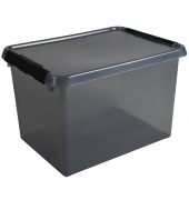 Aufbewahrungsbox Comfort Line H6165108, 22 Liter, mit Deckel, au&szlig;en 400x300x260mm, Kunststoff, 80 % recycelt grau transparent